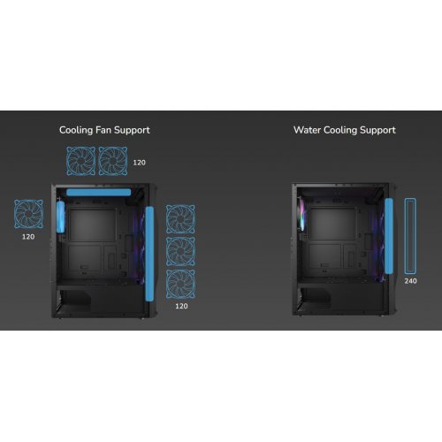 Корпус Cougar MX160 RGB без БП Black купить в Украине: Киев, Днепр, Харьков, Одесса  | Проверка совместимости, низкая цена, отзывы, характеристики от TELEMART фото