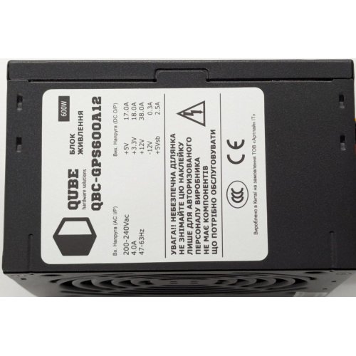 Блок питания QUBE 80+ 600W (QBC-GPS600A12) (Восстановлено продавцом, 855912) купить в Украине: Киев, Днепр, Харьков, Одесса  | Проверка совместимости, низкая цена, отзывы, характеристики от TELEMART фото