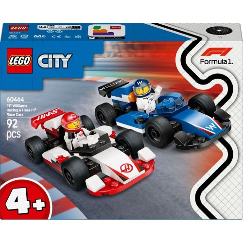 Конструктор LEGO City Автомобили для гонок F1 команд Williams Racing и Haas F1 92 детали (60464) купить в Украине: Киев, Днепр, Харьков, Одесса  | Низкая цена, отзывы, характеристики от TELEMART фото