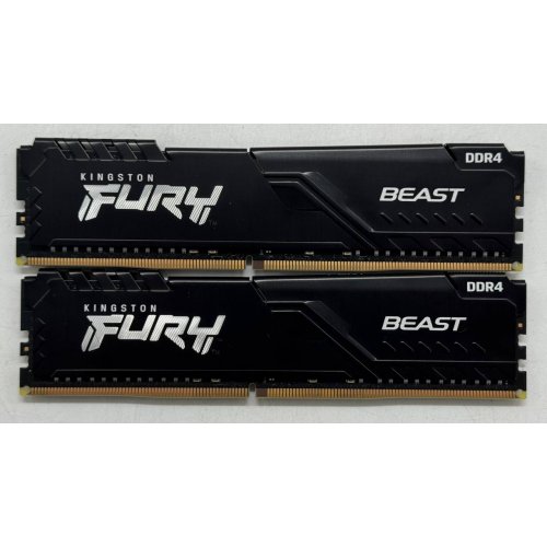 Озп Kingston DDR4 32GB (2x16GB) 3200Mhz FURY Beast Black (KF432C16BB1K2/32) (Відновлено продавцем, 856137) купити в Україні: Київ, Львів, Хмельницький, Тернопіль, Івано-Франківськ | Перевірка сумісності, низька ціна, відгуки, характеристики від TELEMART фото