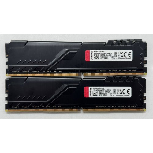 Озп Kingston DDR4 32GB (2x16GB) 3200Mhz FURY Beast Black (KF432C16BB1K2/32) (Відновлено продавцем, 856137) купити в Україні: Київ, Львів, Хмельницький, Тернопіль, Івано-Франківськ | Перевірка сумісності, низька ціна, відгуки, характеристики від TELEMART фото