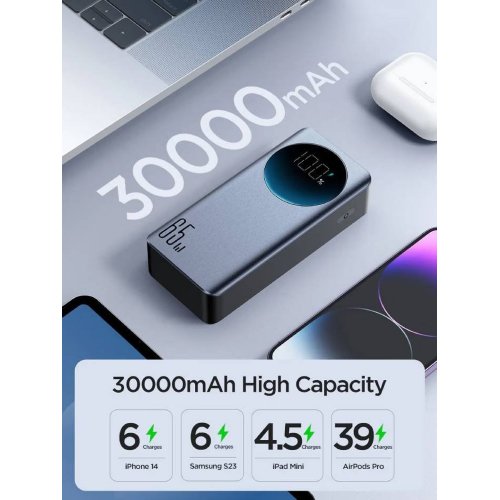Powerbank JOYROOM 30000mAh 65W (JR-PBF05) Black купить в Украине: Киев, Днепр, Харьков, Одесса  | Низкая цена, отзывы, характеристики от TELEMART фото