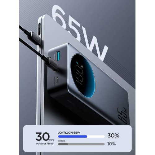 Powerbank JOYROOM 30000mAh 65W (JR-PBF05) Black купить в Украине: Киев, Днепр, Харьков, Одесса  | Низкая цена, отзывы, характеристики от TELEMART фото