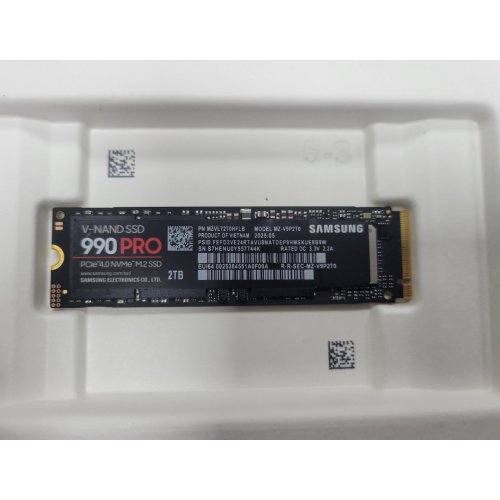 Уцінка ssd-диск Samsung 990 PRO V-NAND 3-bit MLC 2TB M.2 (2280 PCI-E) NVMe 2.0 (MZ-V9P2T0BW) (Розкрита упаковка, 856206) купити в Україні: Київ, Львів, Хмельницький, Тернопіль, Івано-Франківськ | Перевірка сумісності, низька ціна, відгуки, характеристики від TELEMART фото
