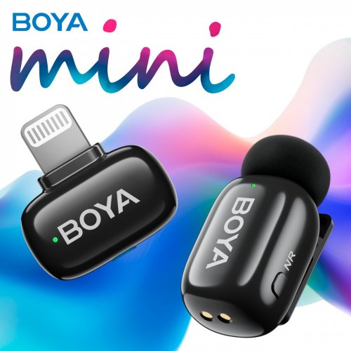 Бездротовий петличний мікрофон BOYA mini-16 Lightning Black купити в Україні: Київ, Львів, Хмельницький, Тернопіль, Івано-Франківськ | Низька ціна, відгуки, характеристики від TELEMART фото