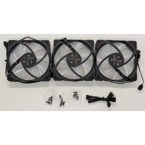 Набір кулерів для корпусу Asus TUF Gaming TR120 ARGB Reverse Triple Pack (90DA00D0-B09020) Black (Відновлено продавцем, 856243) купити в Україні: Київ, Львів, Хмельницький, Тернопіль, Івано-Франківськ | Перевірка сумісності, низька ціна, відгуки, характеристики від TELEMART фото