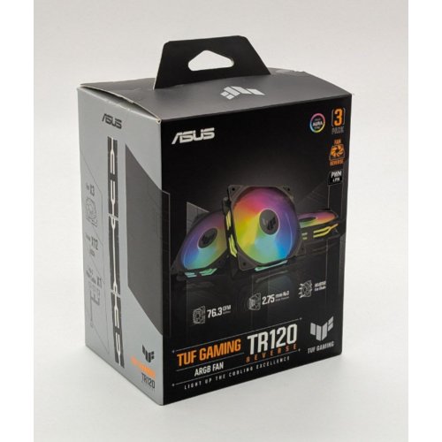 Набір кулерів для корпусу Asus TUF Gaming TR120 ARGB Reverse Triple Pack (90DA00D0-B09020) Black (Відновлено продавцем, 856243) купити в Україні: Київ, Львів, Хмельницький, Тернопіль, Івано-Франківськ | Перевірка сумісності, низька ціна, відгуки, характеристики від TELEMART фото