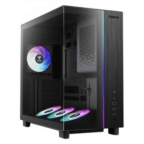 Корпус Gamdias ATLAS M4 Tempered Glass без БП (4711514503791) Black купить в Украине: Киев, Днепр, Харьков, Одесса  | Проверка совместимости, низкая цена, отзывы, характеристики от TELEMART фото