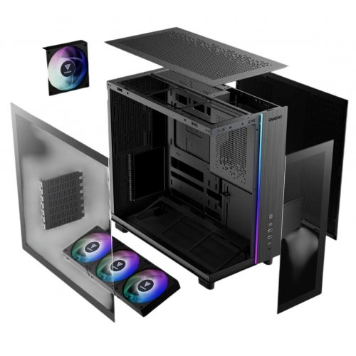 Корпус Gamdias ATLAS M4 Tempered Glass без БП (4711514503791) Black купить в Украине: Киев, Днепр, Харьков, Одесса  | Проверка совместимости, низкая цена, отзывы, характеристики от TELEMART фото