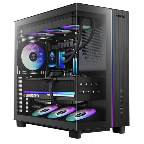 Корпус Gamdias ATLAS M4 Tempered Glass без БП (4711514503791) Black купить в Украине: Киев, Днепр, Харьков, Одесса  | Проверка совместимости, низкая цена, отзывы, характеристики от TELEMART фото