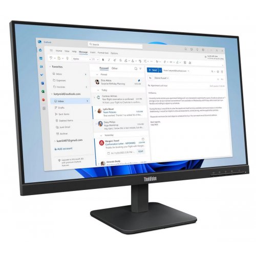 Монітор Lenovo 23.8" ThinkVision S24-4e (64B5KAT1UA) Black купити в Україні: Київ, Львів, Хмельницький, Тернопіль, Івано-Франківськ | Низька ціна, відгуки, характеристики від TELEMART фото