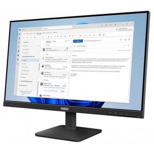 Монітор Lenovo 23.8" ThinkVision S24-4e (64B5KAT1UA) Black купити в Україні: Київ, Львів, Хмельницький, Тернопіль, Івано-Франківськ | Низька ціна, відгуки, характеристики від TELEMART фото