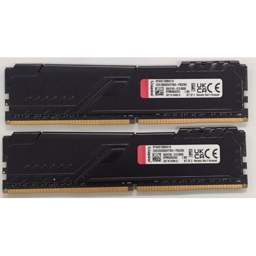 Озп Kingston DDR4 16GB (2x8GB) 3200Mhz FURY Beast Black (KF432C16BBK2/16) (Відновлено продавцем, 856445) купити в Україні: Київ, Львів, Хмельницький, Тернопіль, Івано-Франківськ | Перевірка сумісності, низька ціна, відгуки, характеристики від TELEMART фото