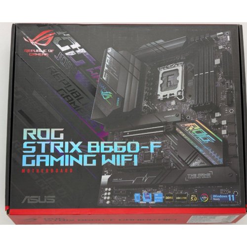 Материнская плата Asus ROG STRIX B660-F GAMING (WI-FI) (s1700, Intel B660) (Восстановлено продавцом, 856447) купить в Украине: Киев, Днепр, Харьков, Одесса  | Проверка совместимости, низкая цена, отзывы, характеристики от TELEMART фото