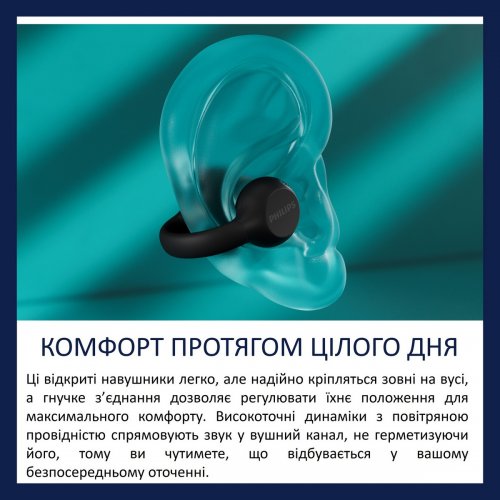 Навушники Philips TAQ2000 Wireless (TAQ2000BK/00) Black купити в Україні: Київ, Львів, Хмельницький, Тернопіль, Івано-Франківськ | Низька ціна, відгуки, характеристики від TELEMART фото