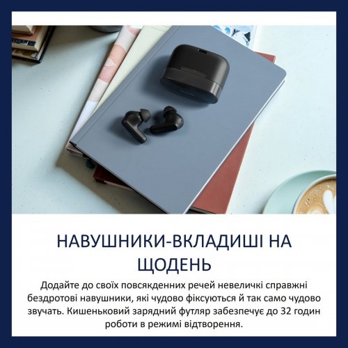 Навушники Philips TAT2000 Wireless (TAT2000BK/00) Black купити в Україні: Київ, Львів, Хмельницький, Тернопіль, Івано-Франківськ | Низька ціна, відгуки, характеристики від TELEMART фото
