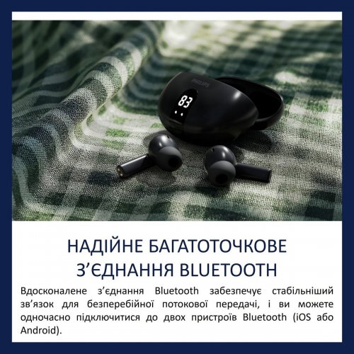 Навушники Philips TAT2520 Wireless (TAT2520BK/00) Black купити в Україні: Київ, Львів, Хмельницький, Тернопіль, Івано-Франківськ | Низька ціна, відгуки, характеристики від TELEMART фото