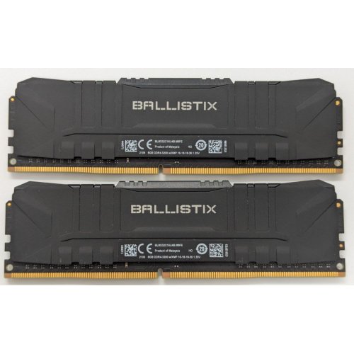 Озп Crucial DDR4 16GB (2x8GB) 3200Mhz Ballistix Black (BL2K8G32C16U4B) (Відновлено продавцем, 856491) купити в Україні: Київ, Львів, Хмельницький, Тернопіль, Івано-Франківськ | Перевірка сумісності, низька ціна, відгуки, характеристики від TELEMART фото