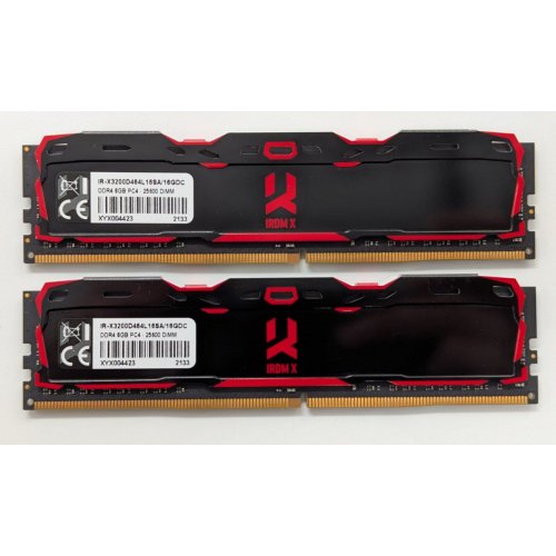 Озп GoodRAM DDR4 16GB (2x8GB) 3200Mhz Iridium X Black (IR-X3200D464L16SA/16GDC) (Відновлено продавцем, 856504) купити в Україні: Київ, Львів, Хмельницький, Тернопіль, Івано-Франківськ | Перевірка сумісності, низька ціна, відгуки, характеристики від TELEMART фото