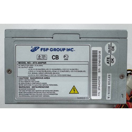 Блок живлення FSP 400W (ATX-400PNR) (Відновлено продавцем, 856514) купити в Україні: Київ, Львів, Хмельницький, Тернопіль, Івано-Франківськ | Перевірка сумісності, низька ціна, відгуки, характеристики від TELEMART фото