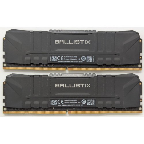 Озп Crucial DDR4 16GB (2x8GB) 3000Mhz Ballistix Black (BL2K8G30C15U4B) (Відновлено продавцем, 856676) купити в Україні: Київ, Львів, Хмельницький, Тернопіль, Івано-Франківськ | Перевірка сумісності, низька ціна, відгуки, характеристики від TELEMART фото