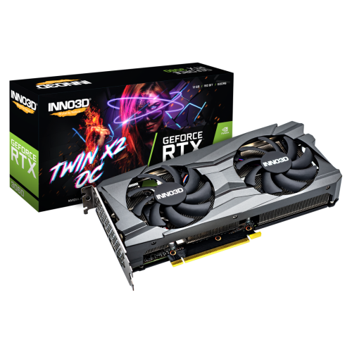 Відеокарта Inno3D GeForce RTX 3060 Twin X2 OC 12288MB (N30602-12D6X-11902120) (Відновлено продавцем, 856699) купити в Україні: Київ, Львів, Хмельницький, Тернопіль, Івано-Франківськ | Перевірка сумісності, низька ціна, відгуки, характеристики від TELEMART фото
