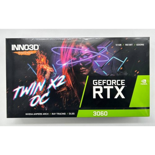 Відеокарта Inno3D GeForce RTX 3060 Twin X2 OC 12288MB (N30602-12D6X-11902120) (Відновлено продавцем, 856699) купити в Україні: Київ, Львів, Хмельницький, Тернопіль, Івано-Франківськ | Перевірка сумісності, низька ціна, відгуки, характеристики від TELEMART фото