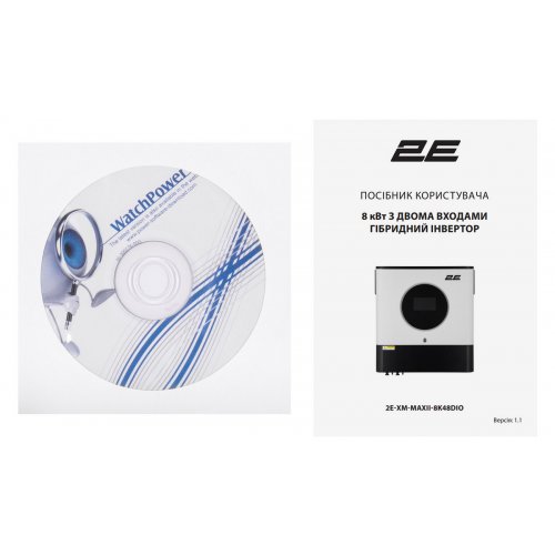 Гибридний сонячний інвертор 2E XM MAXII 48V 8000W (2E-XM-MAXII-8K48DIO) купити в Україні: Київ, Львів, Хмельницький, Тернопіль, Івано-Франківськ | Низька ціна, відгуки, характеристики від TELEMART фото