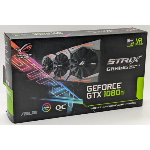 Видеокарта Asus ROG GeForce GTX 1080 TI STRIX 11264MB (ROG-STRIX-GTX1080TI-11G-GAMING) (Восстановлено продавцом, 856778) купить в Украине: Киев, Днепр, Харьков, Одесса  | Проверка совместимости, низкая цена, отзывы, характеристики от TELEMART фото