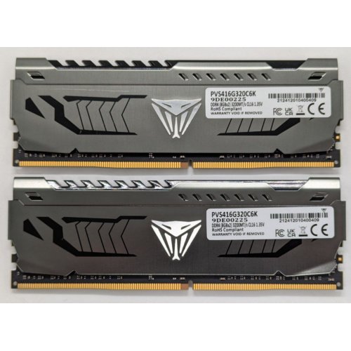 Озу Patriot DDR4 16GB (2x8GB) 3200Mhz Viper Steel (PVS416G320C6K) (Восстановлено продавцом, 856804) купить в Украине: Киев, Днепр, Харьков, Одесса  | Проверка совместимости, низкая цена, отзывы, характеристики от TELEMART фото