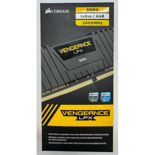 Озу Corsair DDR4 8GB 2400Mhz Vengeance LPX (CMK8GX4M1A2400C14) Black (Восстановлено продавцом, 857094) купить в Украине: Киев, Днепр, Харьков, Одесса  | Проверка совместимости, низкая цена, отзывы, характеристики от TELEMART фото
