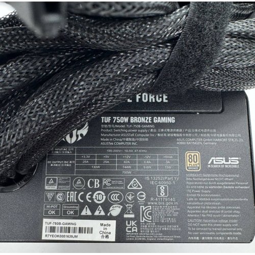 Блок питания Asus TUF Gaming 750W (90YE00D0-B0NA00) (Восстановлено продавцом, 857113) купить в Украине: Киев, Днепр, Харьков, Одесса  | Проверка совместимости, низкая цена, отзывы, характеристики от TELEMART фото