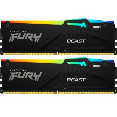 Озу Kingston DDR5 16GB (2x8GB) 6000Mhz FURY Beast RGB (KF560C36BBEAK2-16) (Восстановлено продавцом, 857117) купить в Украине: Киев, Днепр, Харьков, Одесса  | Проверка совместимости, низкая цена, отзывы, характеристики от TELEMART фото