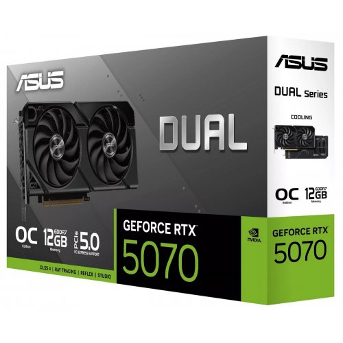 Відеокарта Asus Dual GeForce RTX 5070 EVO OC 12288MB (DUAL-RTX5070-O12G-EVO) купити в Україні: Київ, Львів, Хмельницький, Тернопіль, Івано-Франківськ | Перевірка сумісності, низька ціна, відгуки, характеристики від TELEMART фото