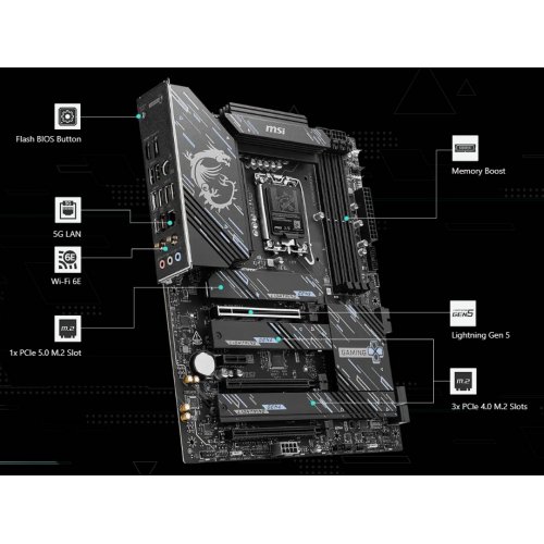 Материнская плата MSI Z890 GAMING PLUS WIFI6E (s1851, Intel Z890) купить в Украине: Киев, Днепр, Харьков, Одесса  | Проверка совместимости, низкая цена, отзывы, характеристики от TELEMART фото