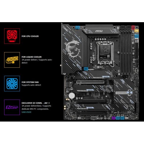 Материнская плата MSI Z890 GAMING PLUS WIFI6E (s1851, Intel Z890) купить в Украине: Киев, Днепр, Харьков, Одесса  | Проверка совместимости, низкая цена, отзывы, характеристики от TELEMART фото