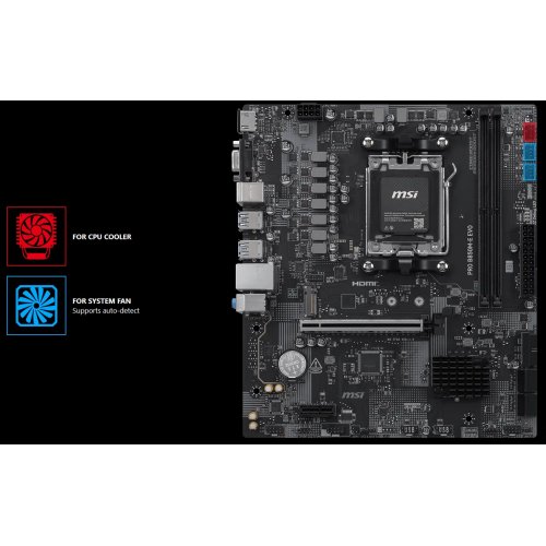 Материнская плата MSI PRO B850M-E EVO (sAM5, AMD B850) купить в Украине: Киев, Днепр, Харьков, Одесса  | Проверка совместимости, низкая цена, отзывы, характеристики от TELEMART фото