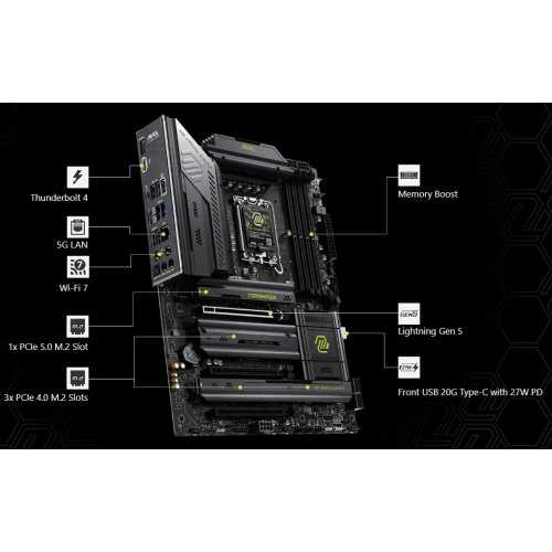 Материнская плата MSI MAG Z890 TOMAHAWK WIFI II (s1851, Intel Z890) купить в Украине: Киев, Днепр, Харьков, Одесса  | Проверка совместимости, низкая цена, отзывы, характеристики от TELEMART фото