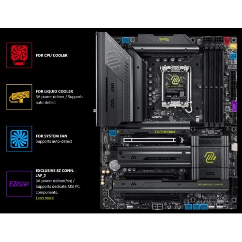 Материнская плата MSI MAG Z890 TOMAHAWK WIFI II (s1851, Intel Z890) купить в Украине: Киев, Днепр, Харьков, Одесса  | Проверка совместимости, низкая цена, отзывы, характеристики от TELEMART фото