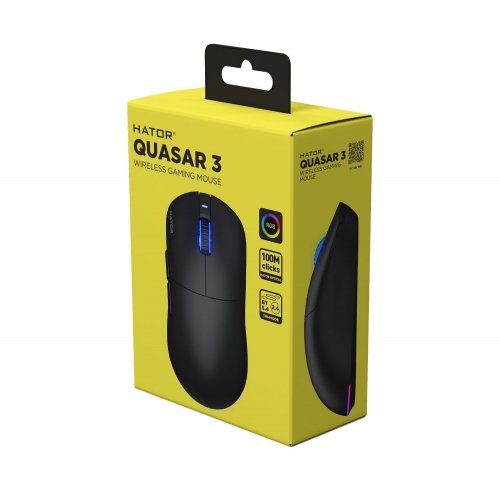 Уцінка миша HATOR Quasar 3 Wireless (HTM730) Black (Розкрита упаковка, 857358) купити в Україні: Київ, Львів, Хмельницький, Тернопіль, Івано-Франківськ | Низька ціна, відгуки, характеристики від TELEMART фото