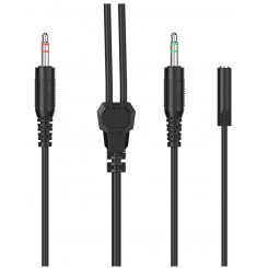 Кабель HATOR Cable 3.5mm to 2x3.5mm 1m (ACC412) Black
