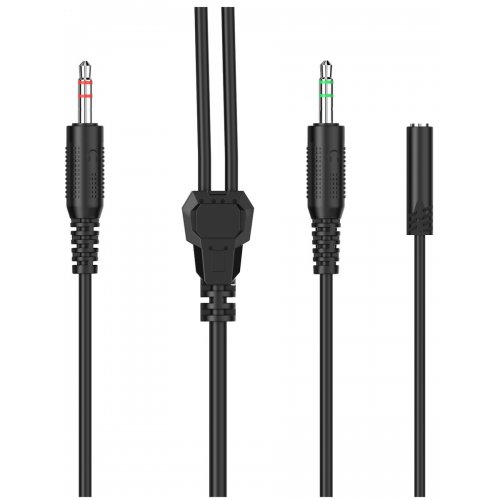 Кабель HATOR Cable 3.5mm to 2x3.5mm 1m (ACC412) Black купить в Украине: Киев, Днепр, Харьков, Одесса  | Низкая цена, отзывы, характеристики от TELEMART фото