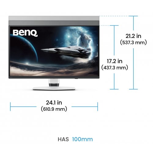 Монітор BenQ 26.5" EX271UZ (9H.LP2LA.TBE) White купити в Україні: Київ, Львів, Хмельницький, Тернопіль, Івано-Франківськ | Низька ціна, відгуки, характеристики від TELEMART фото