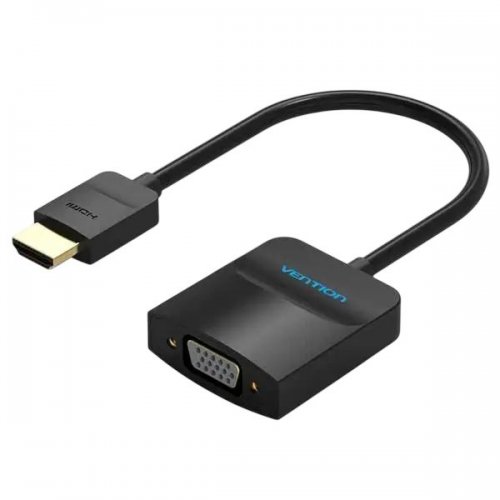 Адаптер Vention HDMI to VGA 0.2m (42154) Black купити в Україні: Київ, Львів, Хмельницький, Тернопіль, Івано-Франківськ | Низька ціна, відгуки, характеристики від TELEMART фото