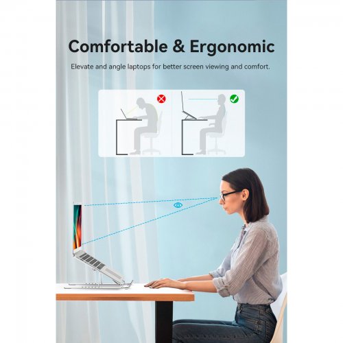 Подставка для ноутбука Vention KDMI0 Silver купить в Украине: Киев, Днепр, Харьков, Одесса  | Низкая цена, отзывы, характеристики от TELEMART фото