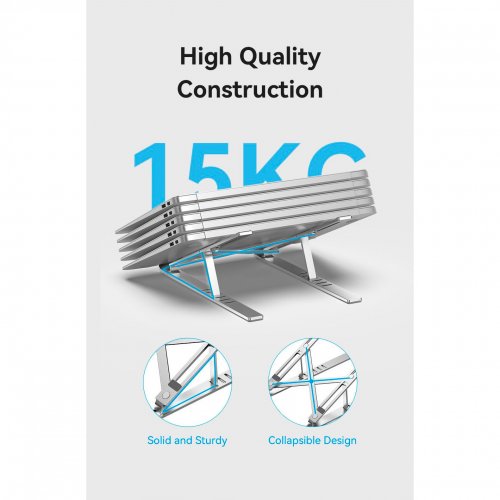 Подставка для ноутбука Vention KDMI0 Silver купить в Украине: Киев, Днепр, Харьков, Одесса  | Низкая цена, отзывы, характеристики от TELEMART фото