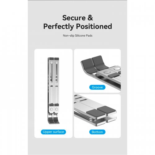 Подставка для ноутбука Vention KDMI0 Silver купить в Украине: Киев, Днепр, Харьков, Одесса  | Низкая цена, отзывы, характеристики от TELEMART фото