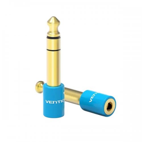 Адаптер Vention 6.5mm Male to 3.5mm Female (VAB-S01-L) Blue купити в Україні: Київ, Львів, Хмельницький, Тернопіль, Івано-Франківськ | Низька ціна, відгуки, характеристики від TELEMART фото