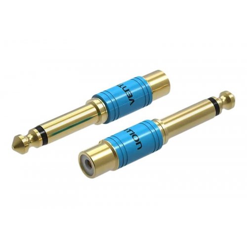 Адаптер Vention 6.35mm Male to RCA Female (VDD-C03) Blue купити в Україні: Київ, Львів, Хмельницький, Тернопіль, Івано-Франківськ | Низька ціна, відгуки, характеристики від TELEMART фото