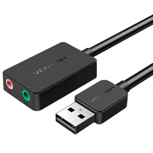Звуковая карта Vention USB Sound Card 0.15m (CDYB0) Black купить в Украине: Киев, Днепр, Харьков, Одесса  | Проверка совместимости, низкая цена, отзывы, характеристики от TELEMART фото